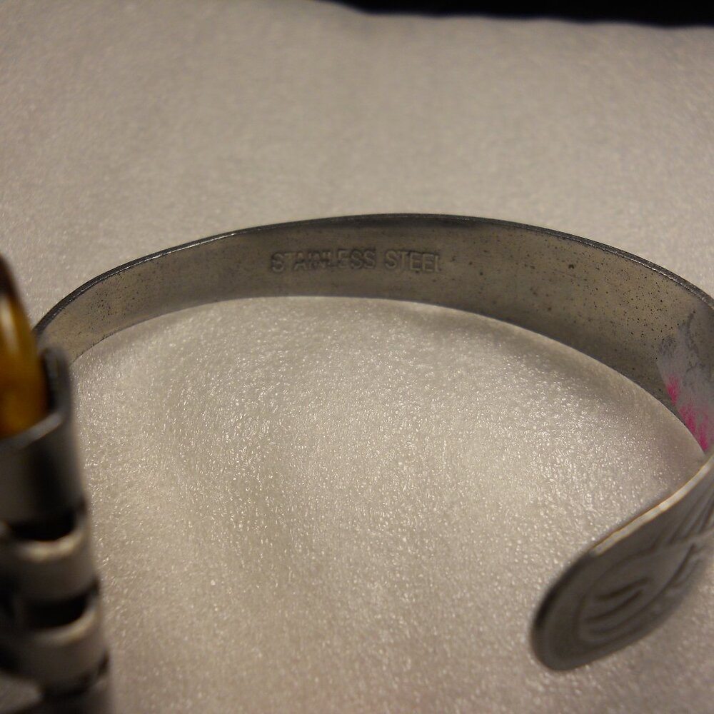 Unique Stainless Steel Tiger's Eye Cuff Bracelet  330 - Picture 3 of 8